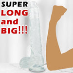 17 Inch Realistic Dildo, Ultra Huge Dildos With Strong Suction Cup And Small Glans For G-Spot Stimulation, Clear Giant Anal Dildo Adult Sex Toys For Women/Men/Couple