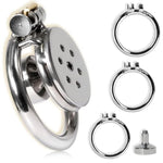 Cock Cage With Urinal Support, Flat Chastity Cage Male In Invisible Lock Design, Stainless Steel Chastity Devices Sm Adult Sex Toy For Men, Couples (Short,40Mm)