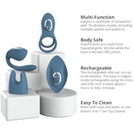 Four Play Vibrator Set, 5 Piece Couples Kit With Rechargeable Vibrating Base, Rabbit Sleeve, Body Massager, Double Penis Ring, And Couples Stimulator, 10 Vibration Modes, Silicone And Abs