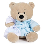 9" Teddy Bears Cloth Bear Stuffed Animal Plush Toys Bear Dressed In Bathrobe With Soothing Towel “Get Well Soon” Sleeping Soft Toy Bedtime Gifts For Baby Kids Girls Boys?Blue