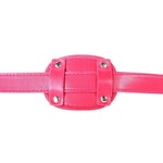 Black BDSM Penis Gag with Adjustable Pink Faux Leather Strap for Bondage and Kinky Play