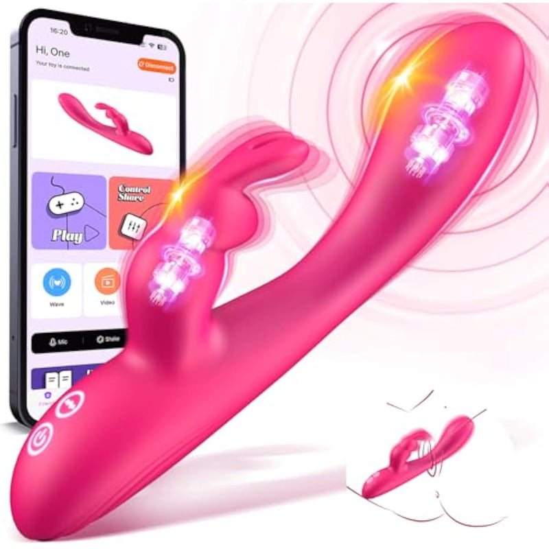 G Spot Vibrator Sex Toys - App Rabbit Vibrators Anal Clitoral Vibrator Dual Stimulator Dildo, Body-Safe With 10*10 Powerful Vibrating Modes Female Sex Toys, Waterproof Adult Sex Toy For Women Couple