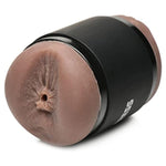 Mistress Double Shot Ass & Mouth Stroker For Men & Couples. Textured Inner Tunnel Soft & Easy-To-Clean Mouth & Ass Male Stroker, 3 Piece Set, Dark.