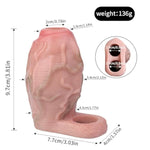 Realistic Thick Knot Penis Sleeve Hollow Animal Dog Knotted Dildo Pennis Girth Enhancer Sleeve For Men Enhanced Fun Confidence White Skin Color 3.8'' Silicone Penis Ring Extended Time (S)