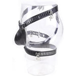 Men'S Chastity Belt Cage Devices Harness,Men'S Bdsm Adult Leather Chastity Lock Pants Underwear, Male Penis Cage Adjustable Chastity Strap Bondage Kit With Key And Lock