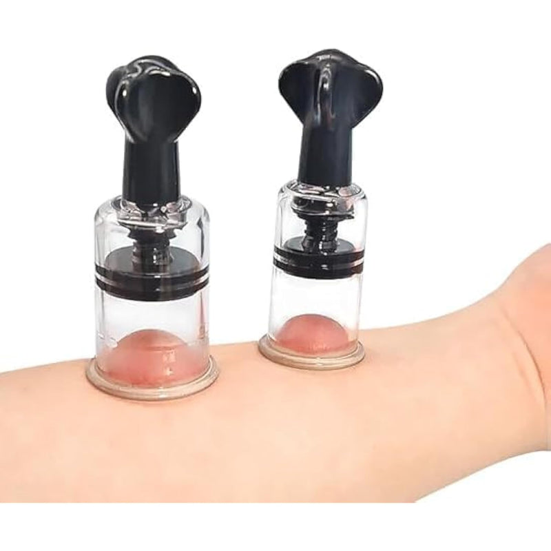 3 Size Screw Pump 2Pcs Nipple Vacuum Cup Sucker Enlargement Enhancer Sucking Nipple Pump Nipple Inversion Manual Massage Relaxation Relief (2.5Cm)