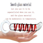 Crystal Glass Anal Pleasure Wand with Big O Ring for Men and Women - Anal Trainer and Expander Dildo