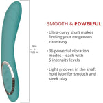 Rechargeable Waterproof Silicone G Gasm Curve Vibrator For Women, Dildo Adult Toy For G Spot Play, 36 Vibration Modes, Waterproof And User Friendly, Easy To Use Vibrator, 8.25", Teal