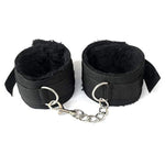 Leather Handcuffs Bracelet with Soft Plush Lining for Role Play, Exercise, and Cosplay