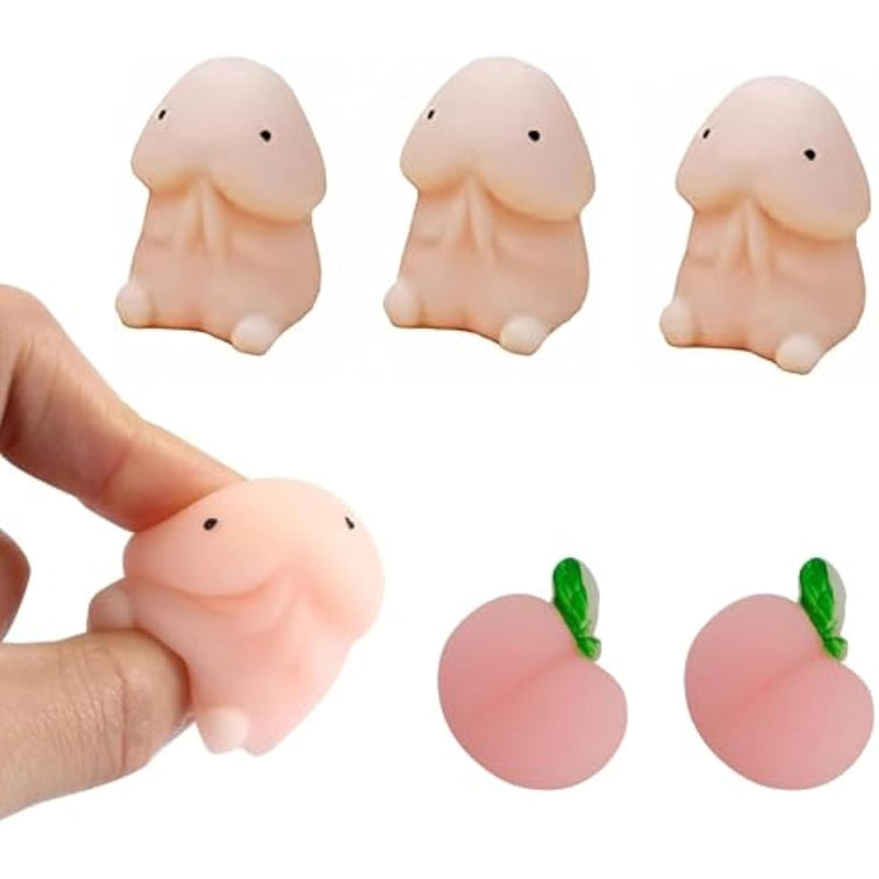 Mini Penis Stress Relief Adult Sex Toy For Couples, Realistic Dildos Decompression Toy With 4 Penis 2 Nipple For Adult Sex Game, Mini Penis Squeeze Relax Pressure Toys Funny Sex Toys For Men Women