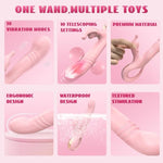 Thrusting Rabbit Vibrator, Female Sex Toys With 10 Thrusting & Vibrating Modes, Low Noise Thrusting Dildo Vibrators For Women, Anal Dildo Vibrators Waterproof Adult Toys, Pink