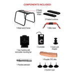 4-1 Bangin Bench With Handles For Bdsm Men, Women, Couples, & Solo-Play. Compatible With Suction Cup Dildos. Sturdy & Flexible Elastic Straps. 4-1, Black.