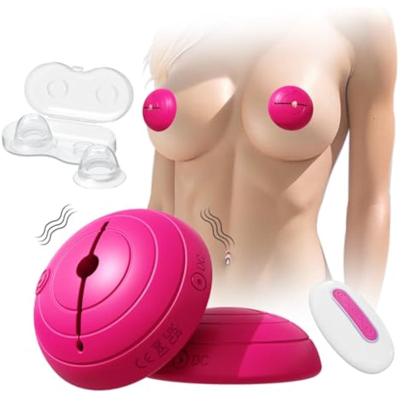 Nipple Sex Toys - Clamp-Sucker Combo, Nipple Vibrator Lightweight Wearable Vibrating Nipple Clamps, Remote Control Vibrators, Bdsm Couples & Women Sex Toy, Female Pleasure Adult Toys