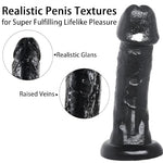Realistic Dildo G Spot Stimulator Big Dildos with Suction Cup Adult Sex Toy for Women Men Gay, Flexible Black Dildo for Women with Curved Shaft for Vaginal G Spot & Anal 8 Inch