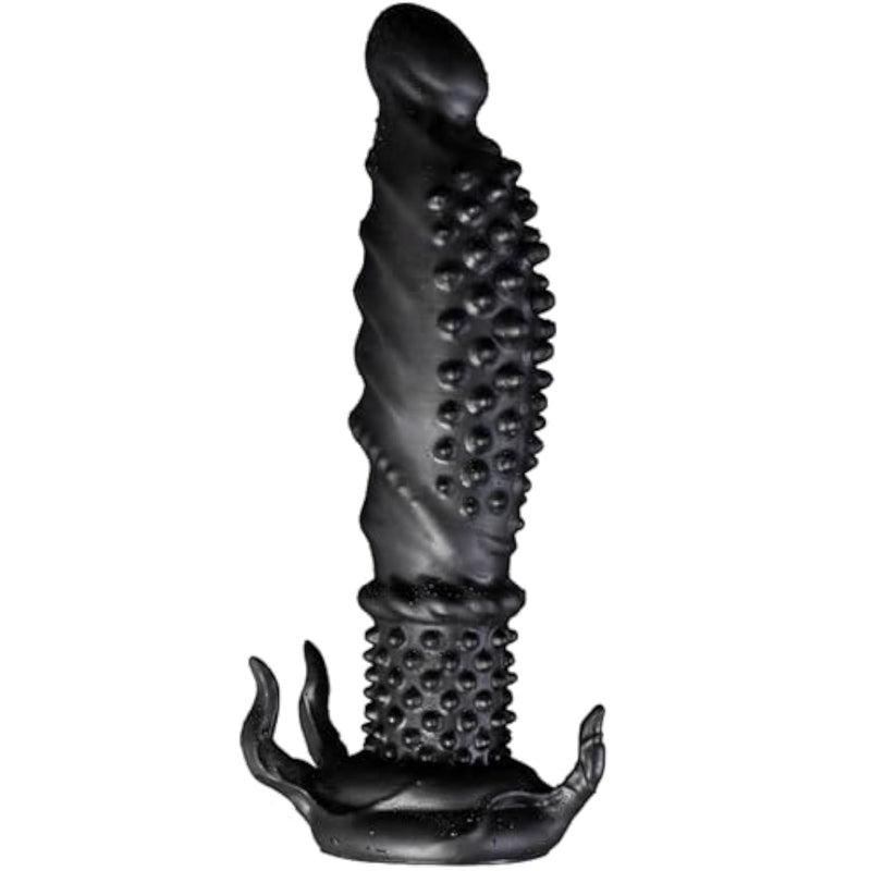 Black Silicone Anal Plug with Powerful Suction Cup and GSpot Stimulation for Unisex Use - Soft Monster Dildo