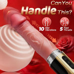 4.1'' To 8.5'' Inflatable Dildo Thrusting Sex Toys, Realistic Vibrating Dildo Sex Machine With 4 Expending & 5 Thrusting & 10 Vibrations, Lipstick Design Dildo Vibrator Anal Adult Sex Toy For Women