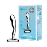 Stainless Steel Prostate Massager with Anal Beads for Adults - Silver