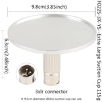 3.86” Aluminum Alloy Silver Suction Cup Adapter With 3Xlr Connector, Machine Attachments Dildo Holder For 3 Prongs Sex Machine