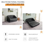 Inflatable Sofa Bed For Camping, Pool Float Couch Outdoor Mattress Bed With Armrest, Full Size