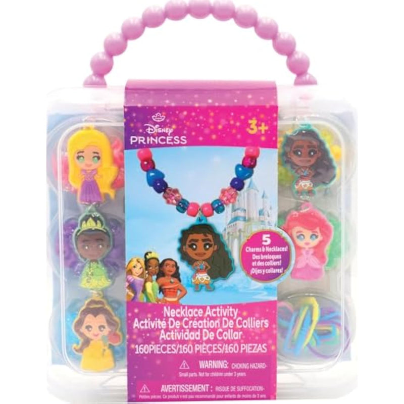 Princess Necklace Activity Kit for Kids with Beads, Charms, Strings & Storage Case