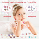 Toddler Toys For Ages 5-7 Little Girl Jewelry,Clip On Earrings For Girls,Adjustable Rhinestone Rings For Girls Pretend Play And Dress Up Rings For 4 5 6 7 8 9 10 11 12 Year Old Girl Birthday Gifts