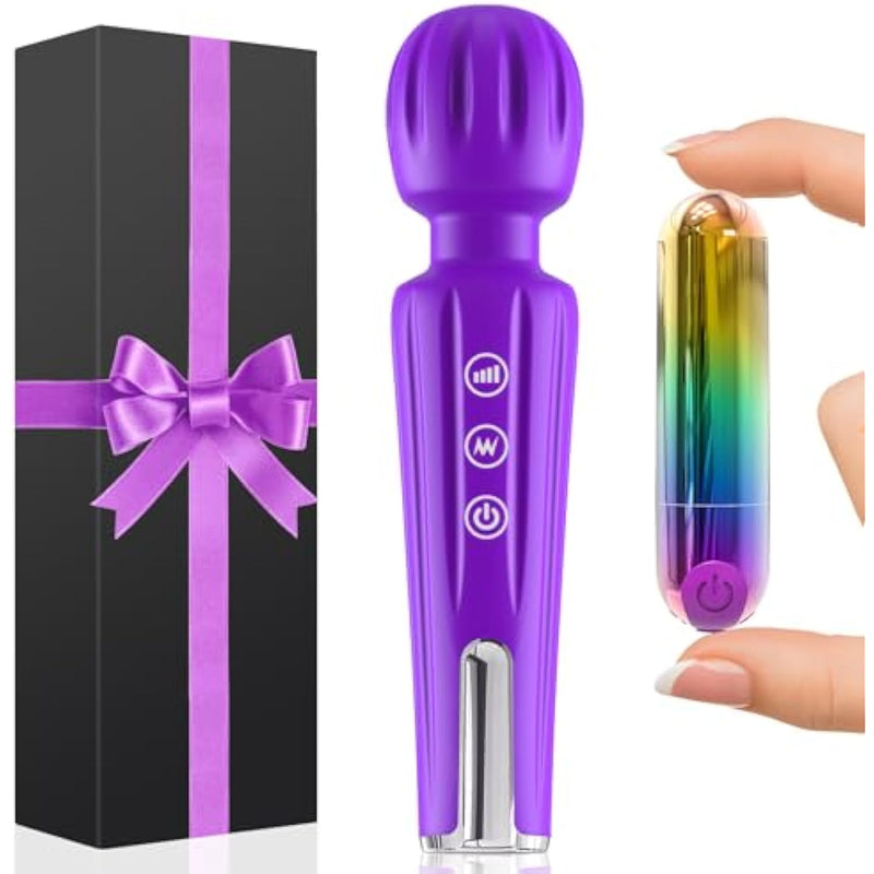 Vibrator Wand & Bullet Vibrators Set, Women Sex Toys Dildo With 20 Patterns & 8 Speeds, Mini G Spot Vibrator With 10 Vibrations, Waterproof Wand Massager Adult Sex Toys & Games For Female And Couples