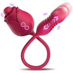 3 In 1 Rose Sex Toys Clitoral Licking Thrusting Dildo G Spot Vibrators For Women Clit Nipple Stimulator With 10 Licker Patterns & 10 Strong Thrusting Vibration Adult Toys For Women Couples