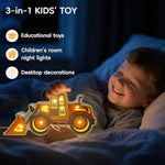 Night Light For Kids, Wooden Loader With Led Night Light, Nursery Nightlight For Toddler Ages 3+ Boys And Girls, Cute Lamps For Birthday Gift, Christmas, New Year, Kids Room Decor, Bedroom