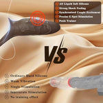 Vibrating Penis Sleeve Cock Ring, All Liquid Silicone Couples Adult Sex Toys For Men Women, Penis Extender Vibrator Girth Enhancer Sleeve For Penis Testicles G Spot, Male Couple Sex Toy