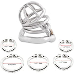 Medical Grade 304 Stainless Steel Ergonomic Design Chastity Device Easy To Wear Male Sm Penis Exercise Sex Toys K750 (50Mm/ L Size)