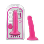 Neo Sensa Feel Dual Density Super Soft Squishy 6 Inch Cup Realistic Suction Cup Dildo - Neon Pink
