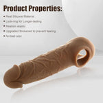 Reusable Penis Sleeve Cock Ring - Realistic Male Sex Toys For Penis Enlarger Extender,9.45” Big Silicone Cock Sleeve With Flexible Strap Extension Sex Toys