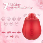 Vibrator Sex Toys For Women, 2 In1 Clitoral Tongue Licking Vibrator Rose Sex Toy Adult Toys With 7 Vibrating Modes For Clitoris Nipples Dildo, Rose Sexual Stimulator Couples Sex Toys