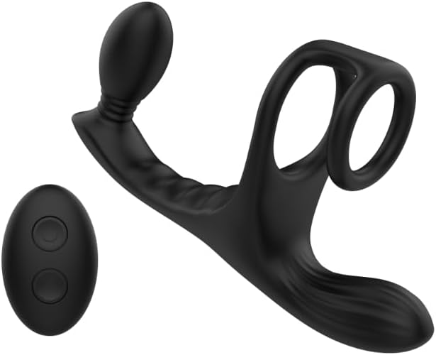 Prostate Massager Vibrating Cock Ring For Men Small Vibrating Butt Plug With Remote Control 7 Vibration Modes Testicle Massager Male Sex Toys Waterproof Silicone Anal Vibrator For Male