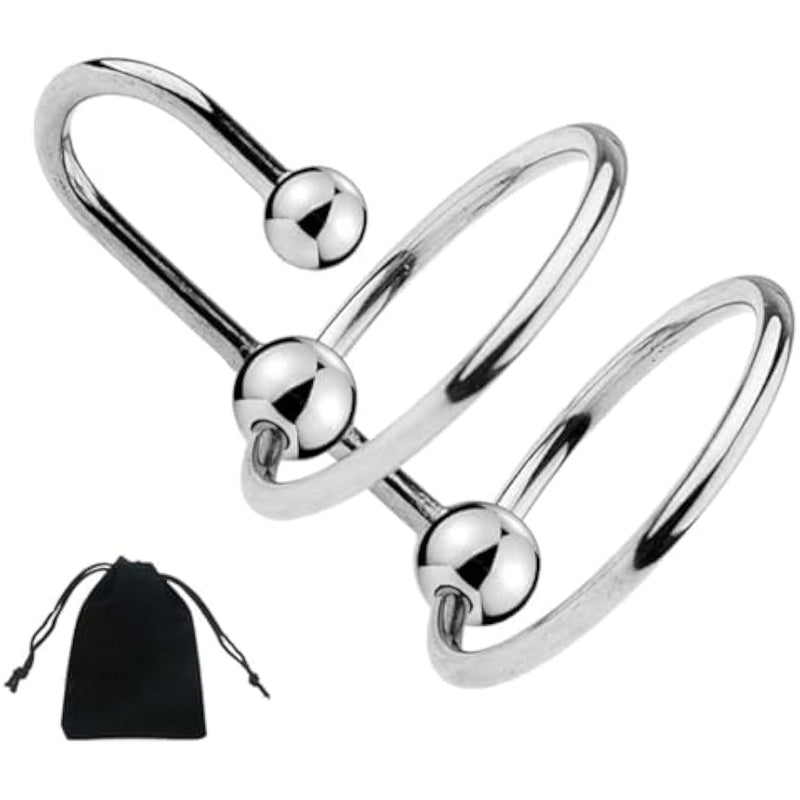 Metal Penis Ring Double Cock Penis Head Ring Multi Bead Penis Plug Male Dilator Penis Urethral Sounds Dilator Penis Plugmulti Screw