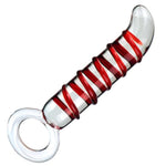 Crystal Glass Anal Pleasure Wand with Big O Ring for Men and Women - Anal Trainer and Expander Dildo