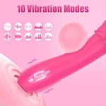 G Spot Vibrator Dildo Sex Toys, 7.1 Inch Vibrating Dildos Adult Toys With 10 Vibration Modes, Silicone Clitoral Stimulator Women Sex Toy Clit Anal Nipple Vibrators For Women Couple (Pink)
