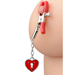Captive Heart Padlock Nipple Clamps, 1 Piece