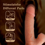 Sucking Vibrator Thrusting Dildo Sex Toys, Realistic Safe Soft Silicone Dildo, 10 Sucking Thrusting Vibrating Modes, G Spot Anal Toys, Strong Suction Cup for Hands-Free Play, for Women Men Couples.