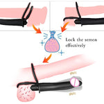 Dual Penetration Vibrating Dildo With Penis Rings, Strap-On Double Penetration Anal Sex Plug, Dildo Vibrator With Cock Rings For Men Sex Enhance, Butt Plug Strapon Anal Sex Toys For Couples (Black)