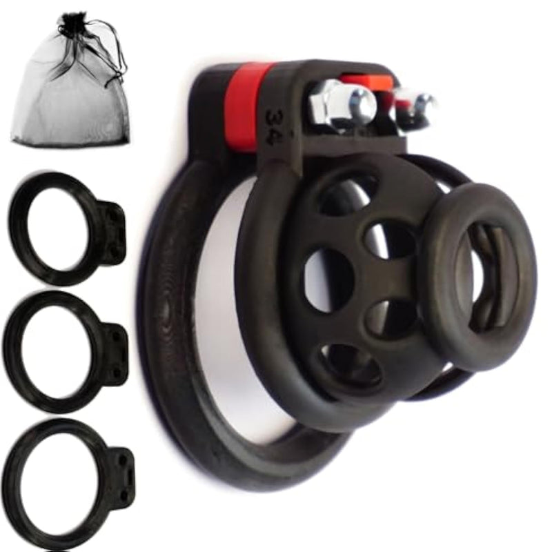 Matrix One By , French Adjustable Chastity Belt Men Cock Cage, 3 Rings