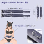 Bdsm Restraints, Sex Bondage Set With Adjustable Hand Restraints, Waist Belt, Blindfold And Whip, Adult Sm Games Bdsm Kit, Soft Faux Leather, Discreet Packaging