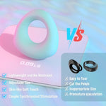 Full Liquid Silicone Soft Vibrating Cock Ring, 0.09Lb Mint Green App Pleasure Penis Ring Vibrator Couples Adult Sex Toys For Men Women, 10 Vibrations Male Couple Sex Toy Game For Men Erection