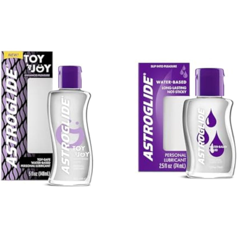 Astroglide Water Based Lube (5oz) and Liquid Personal Lubricant (2.5oz) for Toys, Men, Women, Couples