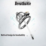 Stainless Steel Male Penis Chastity Device Tease Cock Cage Locked Penis Exercise Bdsm Bondage Fetish Sex Toy For Men, 40Mm, Silver