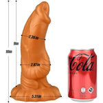 Realistic Dildo G-Spot Massage Thick Animal Horns Penis Liquid Silicone Monster Anal Plugs Buttplug With Oval Suction Cup Base For Men Women Adult Sex Toys (L)