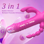 Thrusting Dildo Vibrator Sex Toys For Women, G Spot Anal Rabbit Vibrators Adult Sex Toys With 7 Powerful Speeds & 7 Vibrating Modes Upgrade Silicone Waterproof Rechargeable,Rose