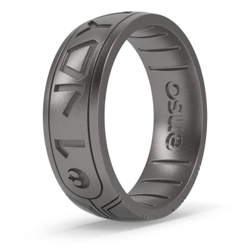 Star Wars Silicone Ring - I Love You - Comfortable And Flexible Design - Aurebesh - Platinum - Size 6