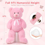 47Inch Giant Teddy Bear Stuffed Animal 4Ft, Big Teddy Bear Plush For Baby Shower, Cuddly Large Stuffed Bear Gifts For Kids, Girls, Girlfriend, Women On Valentine, Christmas, Birthday?Pink?