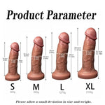 Realistic Huge Dildo, Silicone Material, 4 Sizes Thicker Giant XXL Dildo Soft Flexible Big Penis Dildos with Furious Veiny & Suction Cup, Vagina Anal Sex Toys for Adult Women & Men (L)
